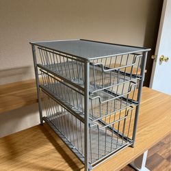 3 drawer basket desk organizer