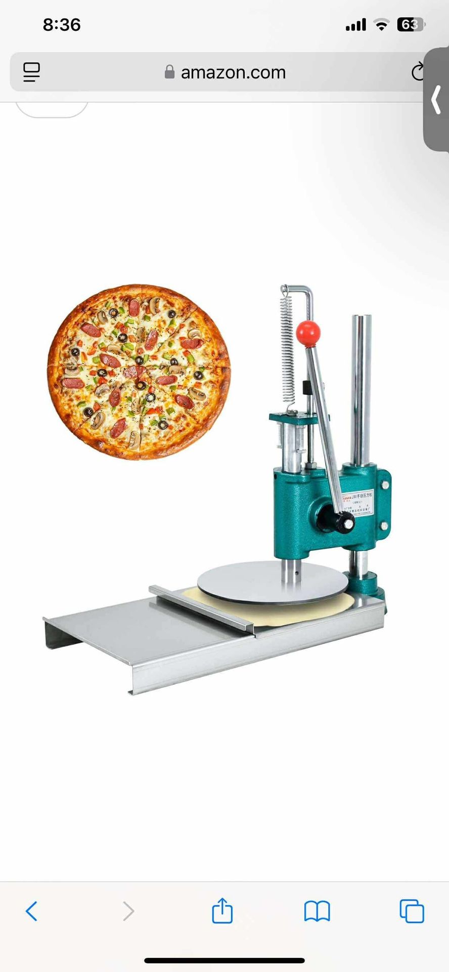 9.5inch/24cm Household Pizza Pastry,Pastry Manual Press Machine for Making Hand Pies, Meatloaf, Soft Rolls Pizza Dough Maker Adjustable Thickness