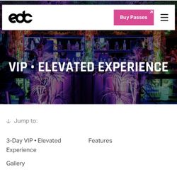 EDC VIP 3 Day tickets 