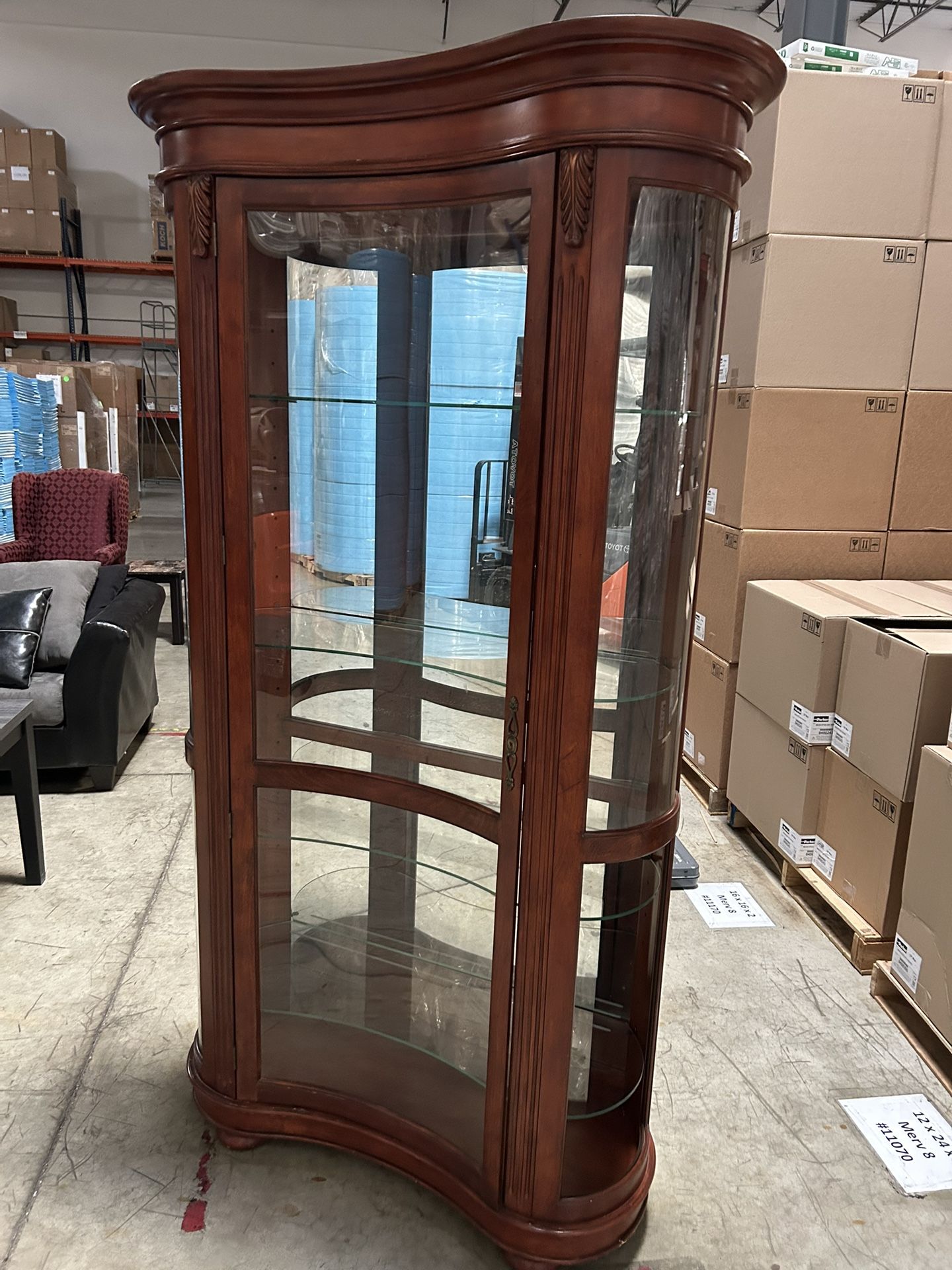 4 Shelf Glass Shelves  Curio Cabinet