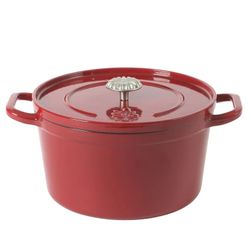 The Pioneer Woman 5-Quart Enamel Cast Iron Dutch Oven with Lid, Red