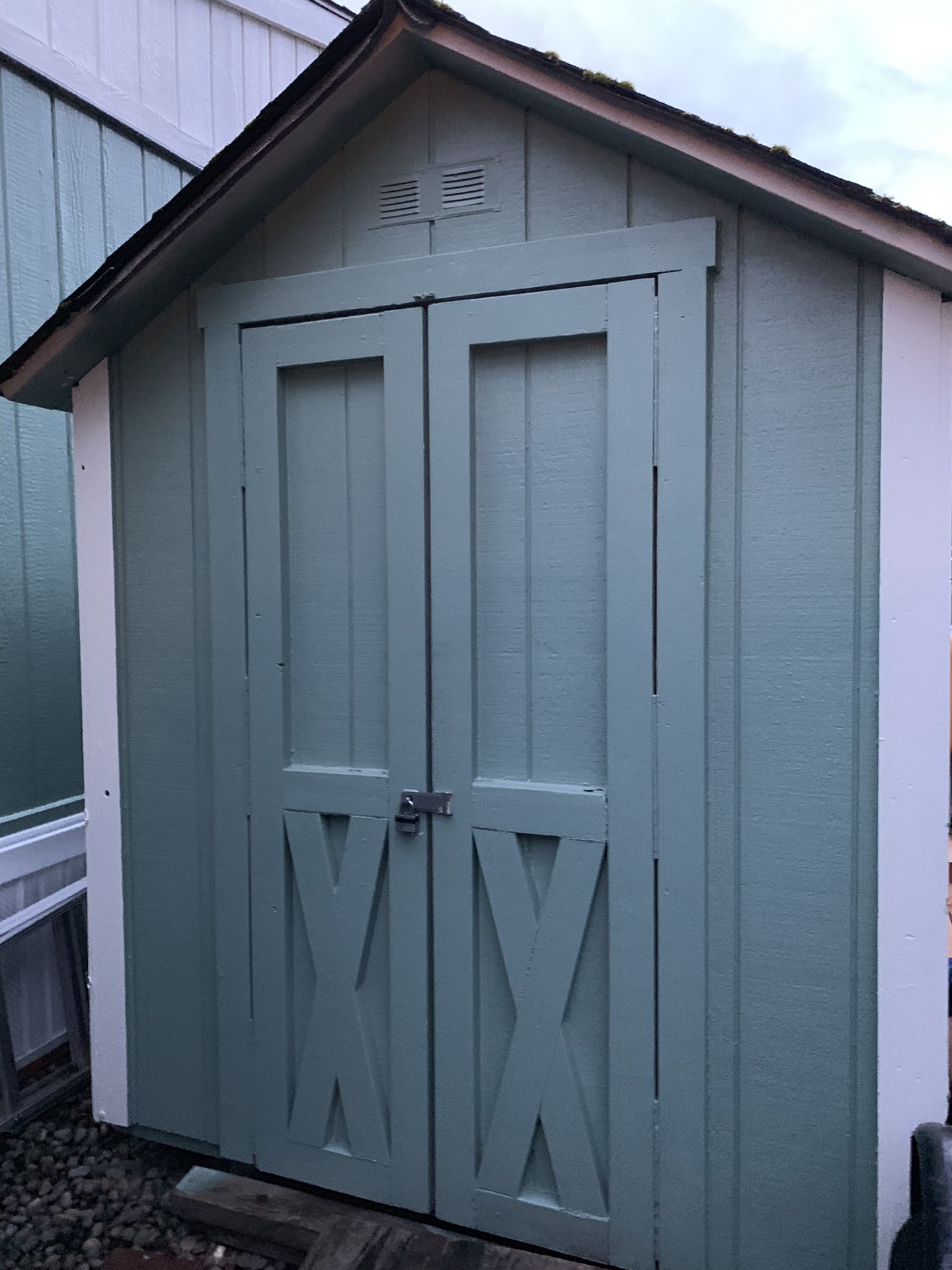 Wooden storage shed
