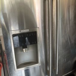 Stainless Refrigerator Double Doors With Freezer At Bottom
