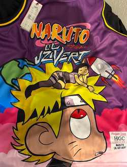 Naruto x Lil Uzi Vert Anime Graphic T-Shirt | Size 3XL | Purple Streetwear Rap Tee