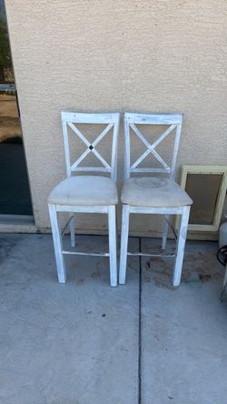 Set of 2 White X-Back Counter-Height Bar Stools — $20 for Both