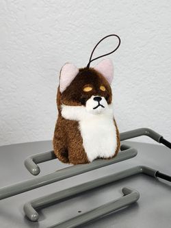 4" Wan-Chan 2 Brown Shiba Dog Keychain Charm Plush