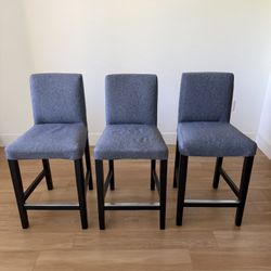 Set of 3 IKEA BERGMUND Bar Stools / Chairs – Grey