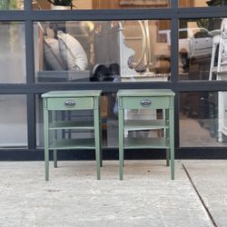 Green Modern ,  Solid Wood Side Table 