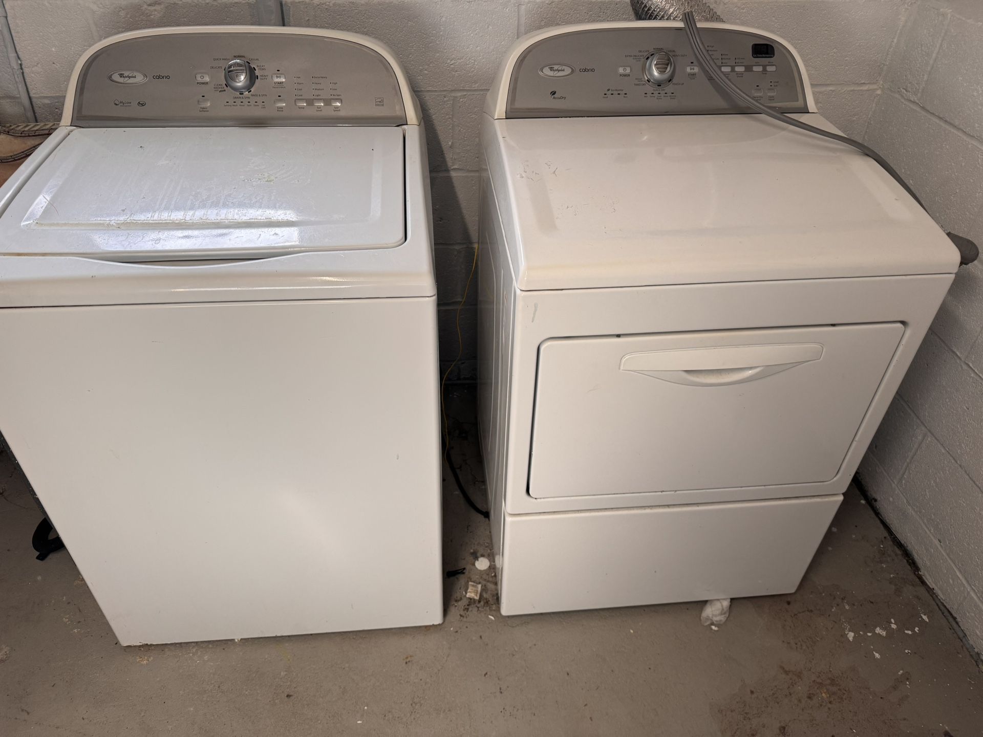 Whirlpool Cabrio Washer & Dryer Set – Tested & Working