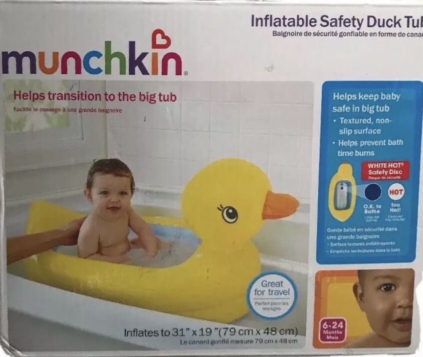 New Munchkin Inflatable Safety Duck Tub