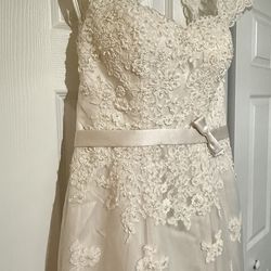 Ivory Colored Wedding Gown Size 4
