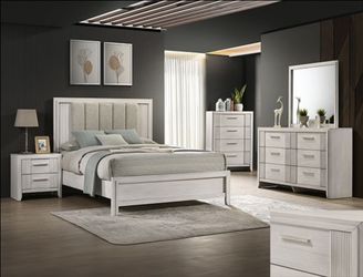 Brand New White 4pc Queen Bedroom Set (Available in Eastern King)