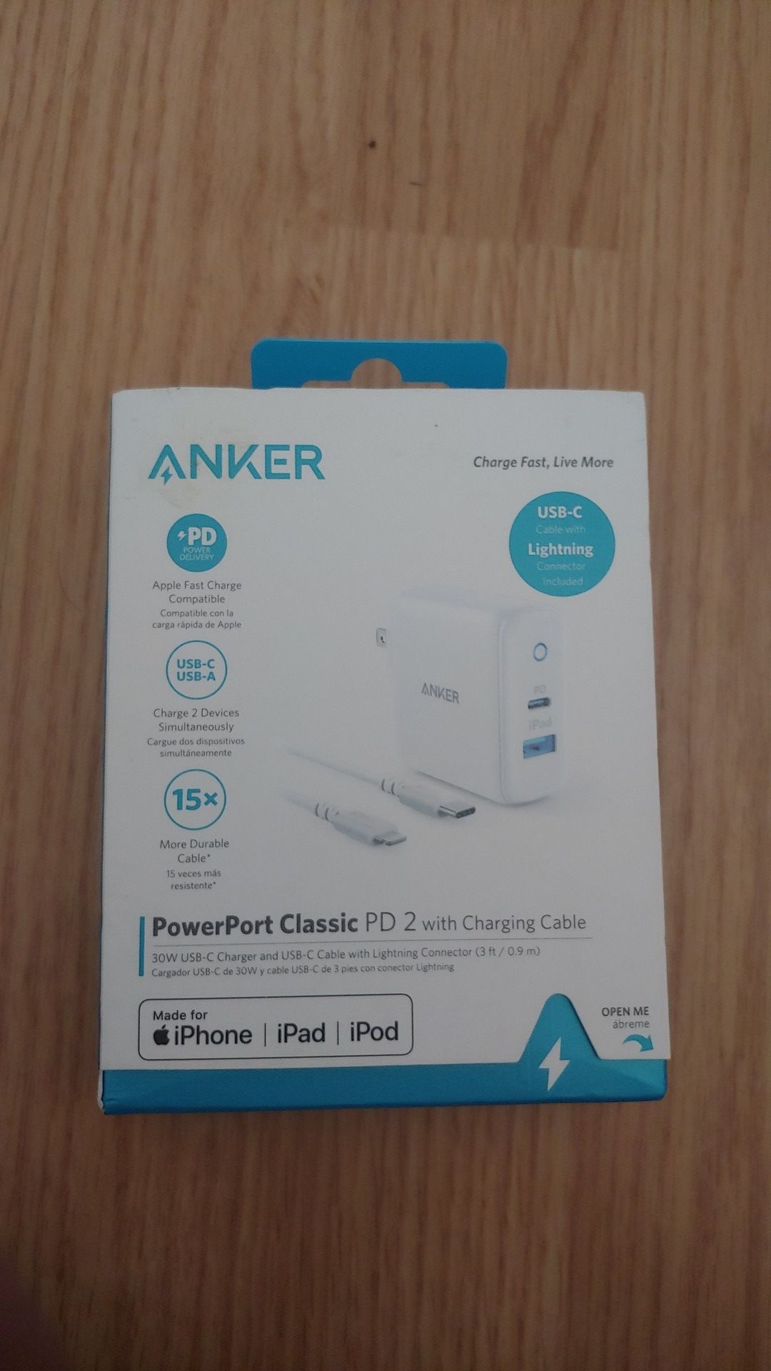 Anker power port charger for ipad ipod or iphone