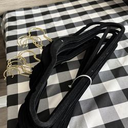 Set of 15 Black Velvet Suit Clothes Hangers 