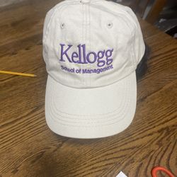 Kellogg School Of Management Beige Adj Baseball Cap Hat Embroidered Logo