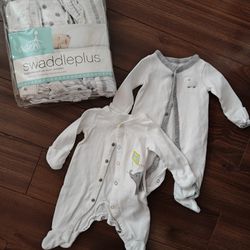 Baby Newborn Onesie Pajama And Swaddle Muslin Blankets