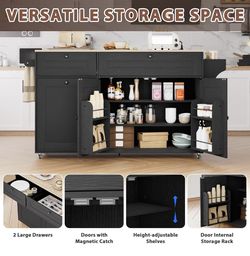 Kitchen Island on Wheels with Storage