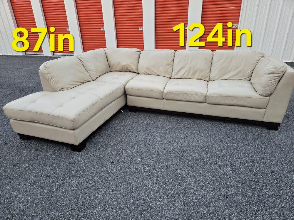 FREE DELIVERY Couch Sofa Leather Sectional Chaise 2 Piece