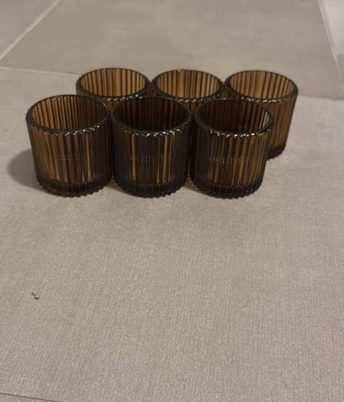 Amber votive candle holder
