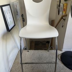 Bar Height Tall White Chair