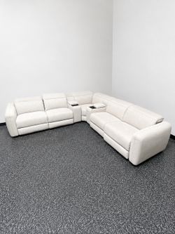 Modular Sectional Sofa with Console & Storage - Light Neutral