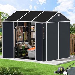 8x7ft plastic resin outdoor patio storage shed