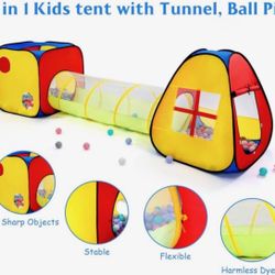 Brand new 3 in 1 pop up kids play tent with tunnel & ball pit