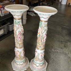 Antique Plants Stands 36in Tall Made In Italy 