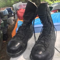 Lnew Heavy Us Military Steel Toe Leather Boots Size 11 1/2 Only $50 Firm