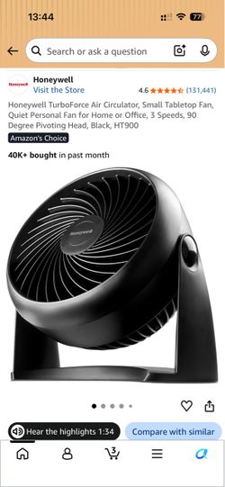 Honeywell TurboForce Air Circulator Fan HT900
