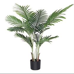 Fopamtri Artificial Areca Palm Plant 3.6 Feet Fake Palm Tree with 10 Trunks