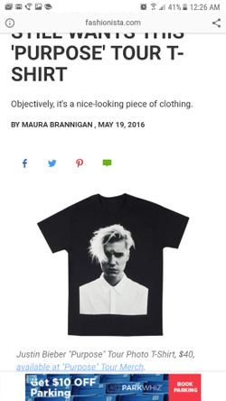 JUSTIN BIEBER PURPOSE TOUR CONCERT SHIRT SIZE SMALL