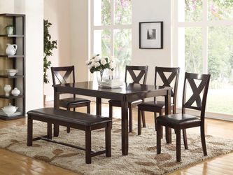 6 Piece Dining Set - Espresso or Gray Color