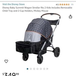 Disney Baby Summit Wagon Stroller fits 2 Kids Tray and 2 Cup Holders, Mickey Mouse