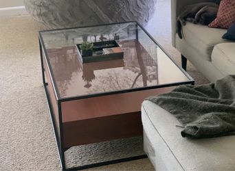 Modern Glass-Topped Coffee Table