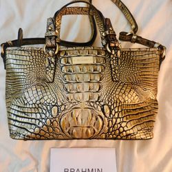 Brahmin Handbag gold and Black 