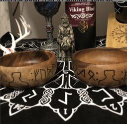 Ritual Offering Bowl Mjolnir & Runes Thor's Hammer 