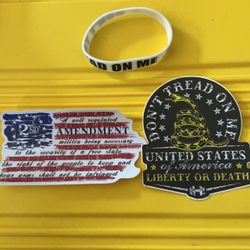 2 stickers and one bracelet