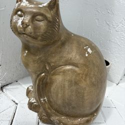 Beautiful Garden Cat Statue. Concrete Or Cement Or Plaster. As Is Reduced To Only $25. 