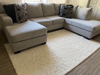 U-shaped Couch + Rug For Sale