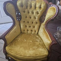 French Design Vintage Music Room Wing Chair