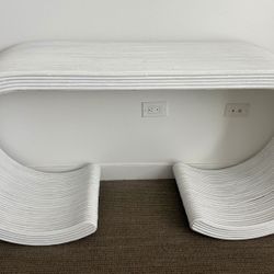 1970s Vintage KREISS Pencil Reed Waterfall Console Table