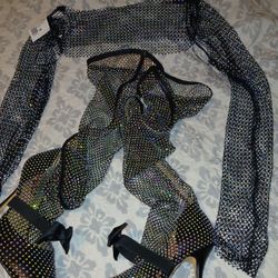 Rhinestone Boots And Crop Top 