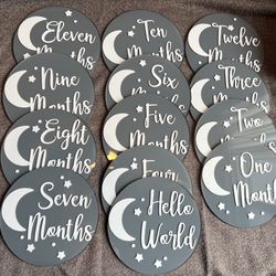 Baby Milestone Acrylic Rounds $25