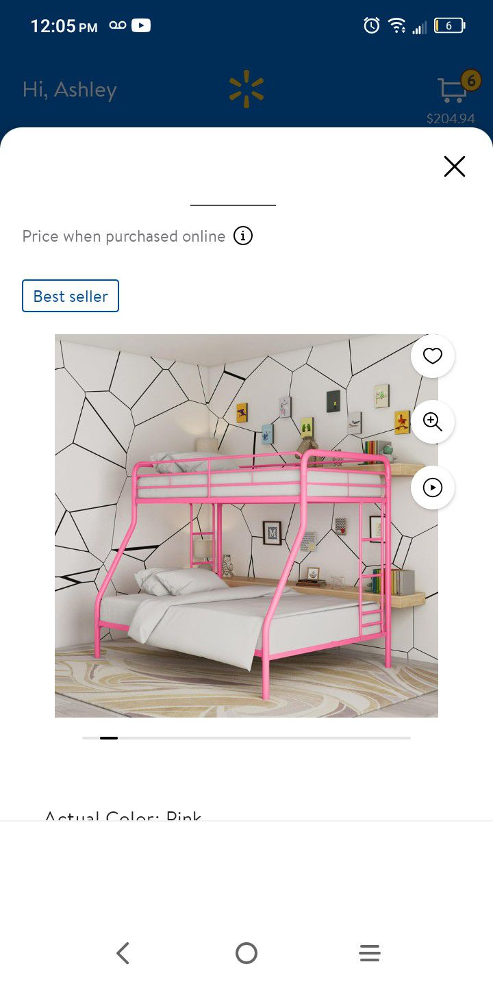 Pink DHP Bunk Bed Twin Over Full 