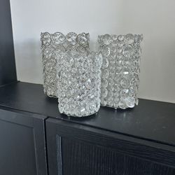 Crystal Cylinder Candle Holder – Glam Bedroom / Wedding Decor
