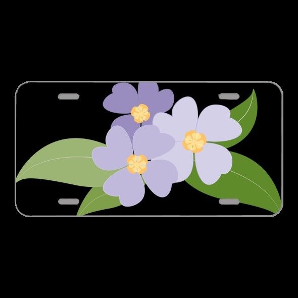 License Plate Novelty Car Front Flowers Plants Purple Violet Botany