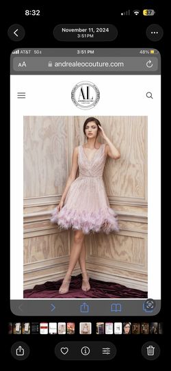 Andrea & Leo Pink Champagne Formal Dress Size 10, Size 6