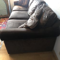 Sofa-Lazy Boy. Chocolate Colored Velvet Material 