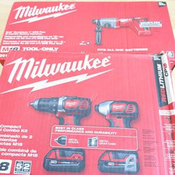 M18 Milwaukee Combo Kit + M18 Brushless 1 " SDS -Plus Rotary Hammer Drill 